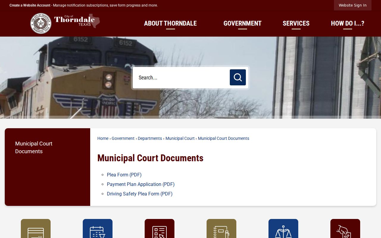 Thorndale court records plea and payment plan documents